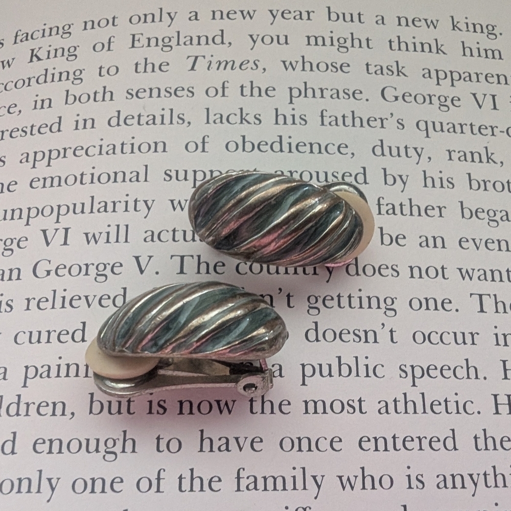 Silver Vintage Clip On Earrings